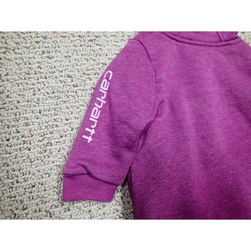 Carhartt Zip‎ Hoodie Kids 9 Months Purple Excellent Sherpa Lined Logo Sweatshirt